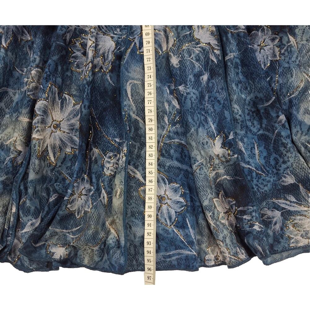 Sami & Jo Plus 1X Blue Floral VNeck Flare Sleeve ALine Dress Boho Stretch Casual - Picture 9 of 9